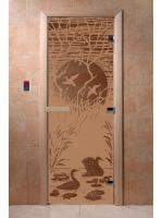 Дверь для сауны DoorWood стекло БРОНЗА (Лебединое озеро) 190х70 фото в интернет-магазине House Market