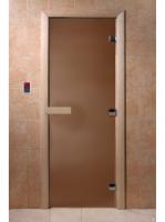 Дверь для сауны DoorWood БРОНЗА МАТОВАЯ 1900х700 мм (8мм,3 петли ,710 ,магнит) (лиственная коробка) фото в интернет-магазине House Market
