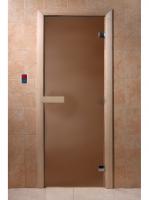 Дверь для сауны DoorWood БРОНЗА МАТОВАЯ 1900х700 (6мм.,2 петли 716,магнит) (ХВОЯ) фото в интернет-магазине House Market