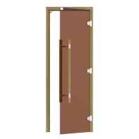 Дверь для сауны Sawo 741-3SGA-L-2, 690mm х 1890mm, бронза без порога с вертикальной ручкой 559 (прямая), левая, осина фото в интернет-магазине House Market
