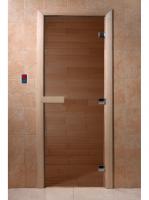 Дверь для сауны DoorWood БРОНЗА 1900х700 (8 мм.,3 петли 716, магнит) (лиственная коробка) фото в интернет-магазине House Market