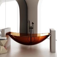 Прозрачная ванна ABBER Kristall AT9704Opal подвесная коричневая фото в интернет-магазине Market House